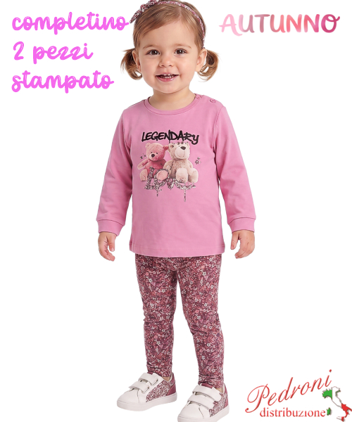 *AUTUNNO*Completo neonata LOLLITOP BE790 FUSCIA scuro 12/36 mesi