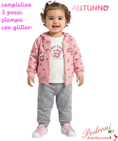 Tuta neonata HOPE STAR BK1156 PINK/grigio 3/18 mesi