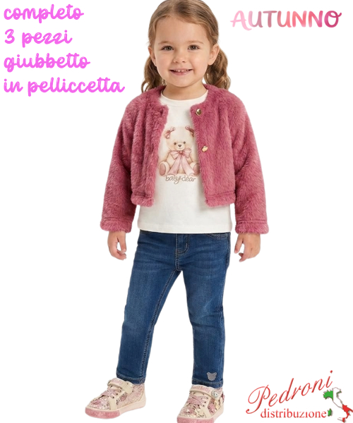 *AUTUNNO*Completo neonata LOLLITOP BS8510 CLIVIA/jeans 12/36 mes