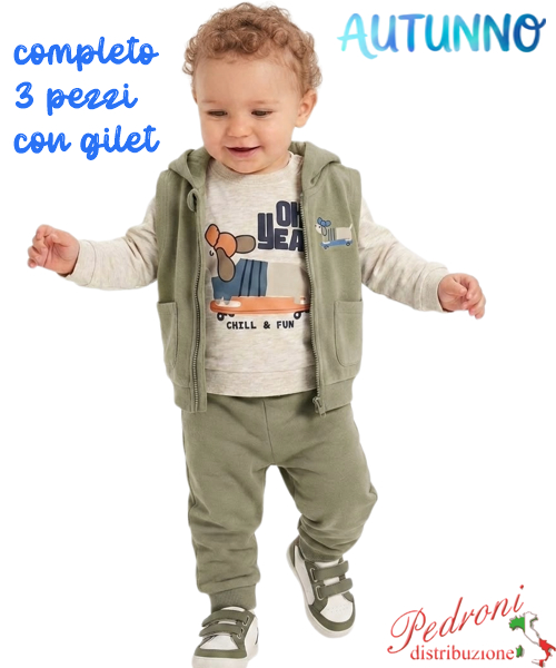 Completo neonato BABY GANG C8671 MUSCHIO 3/18 mesi