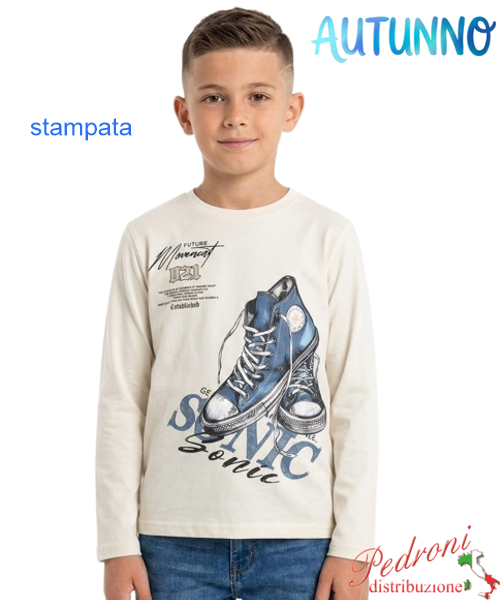 *AUTUNNO*Maglia bambino MR JEK DS8454 PANNA 4/12 anni