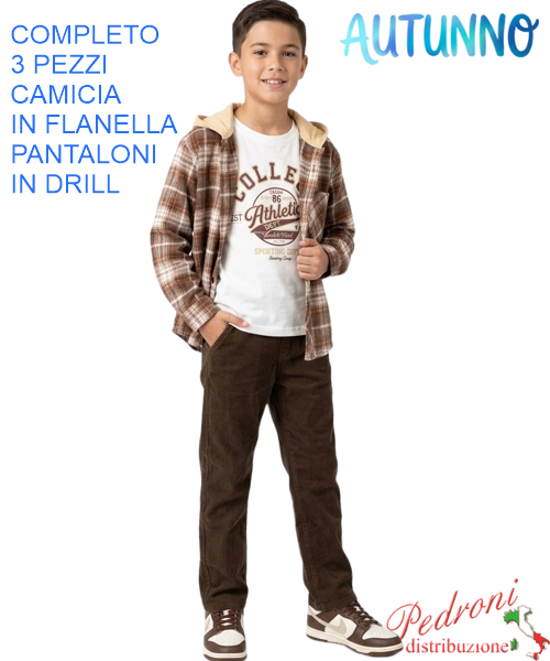 Completo bambino MG FM1473 BEIGE/cioccolato 4/12 anni Completo bambino MG FM1473 BEIGE/cioccolato 4/12 anni