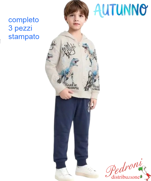 Tuta bambino NEW YORK GM1370 BEIGE/blu 3/8 anni Tuta bambino NEW YORK GM1370 BEIGE/blu 3/8 anni