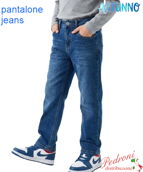 *AUTUNNO*Pantalone jeans bambino RUN BOY HA1695 BLU 4/14 anni