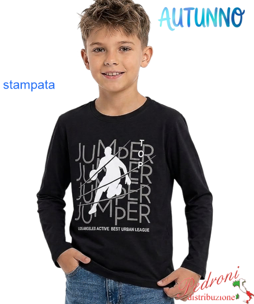 *AUTUNNO*Maglia bambino ARMATA LF5086 NERO 4/12 anni