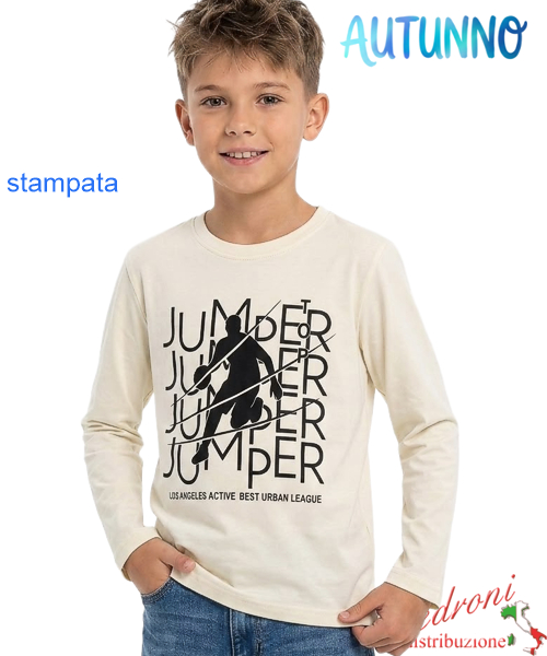 *AUTUNNO*Maglia bambino ARMATA LF5086 PANNA 4/12 anni