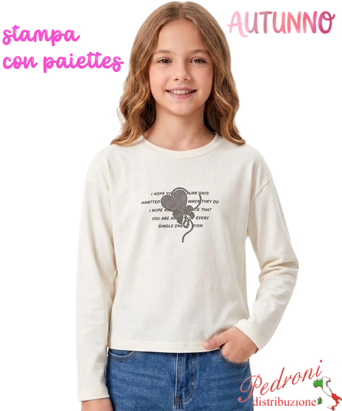 *AUTUNNO*Maglia bambina INJULY LY2610 PANNA 4/14 anni