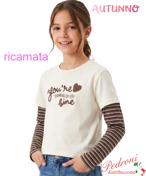 *AUTUNNO*Maglia bambina INJULY LY2612 PANNA 4/14 anni