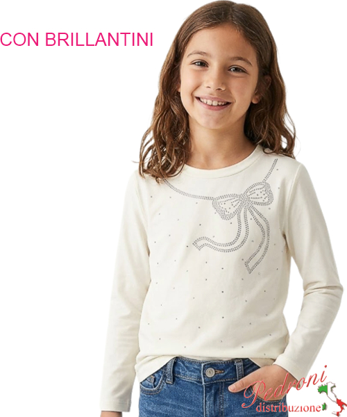 Maglia bambina PINK GIRL QZ202604 LATTE 4/12 anni