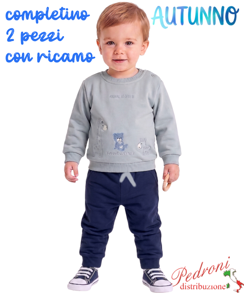 *AUTUNNO*Tuta neonato B+B RM5760 SKY/blu 1/18 mesi