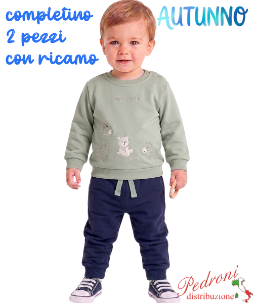 *AUTUNNO*Tuta neonato B+B RM5760 MUSCHIO/blu 1/18 mesi