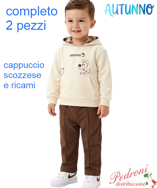 Tuta bambino B+B RM5853 BEIGE/cioccolato 1/5 anni Tuta bambino B+B RM5853 BEIGE/cioccolato 1/5 anni