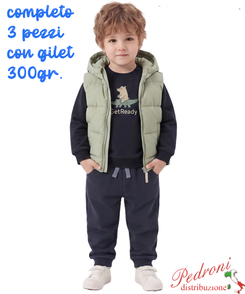 Completo neonato B+B RM6115 MUSCHIO/blu 12/30 mesi