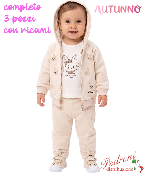 *AUTUNNO*Tuta neonata REPANDA RW2772 BEIGE 1/18 mesi