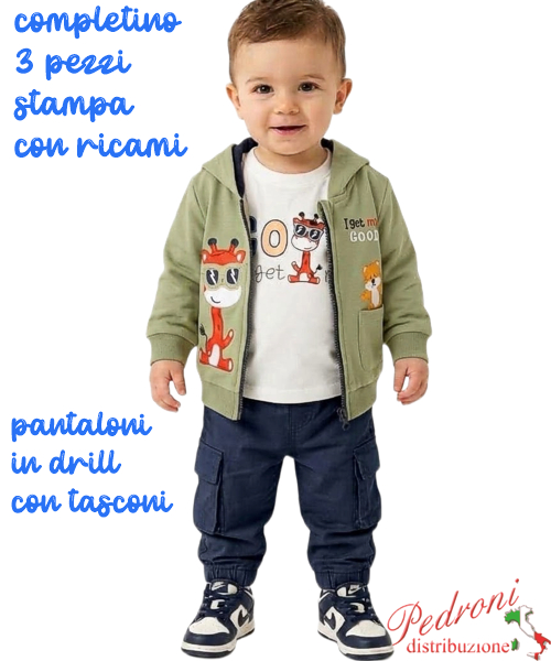 Completo neonato SMALL GANG S8470 MUSCHIO/blu 3/18 mesi Completo neonato SMALL GANG S8470 MUSCHIO/blu 3/18 mesi