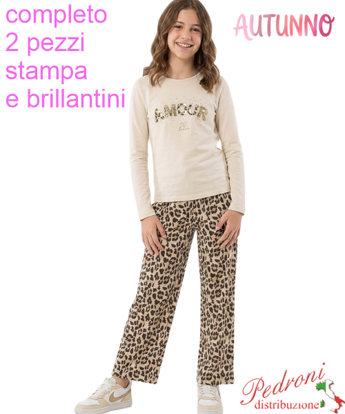 *AUTUNNO*Completo ragazza BELLINA XRA9397 BEIGE 8/16 anni