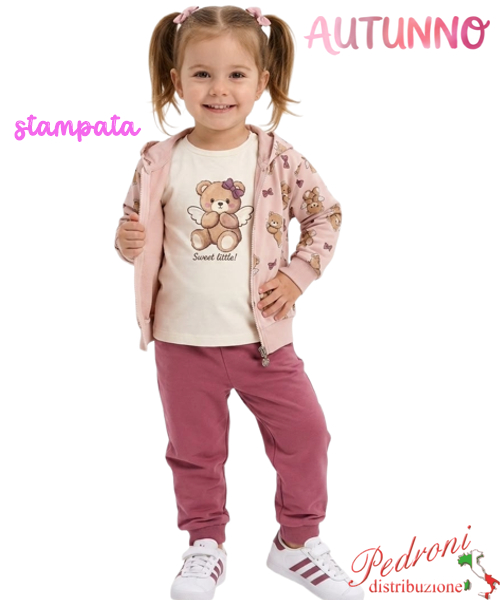 *AUTUNNO*Tuta neonata LOLLITOP BC352 PINK/clivia 12/36 mesi
