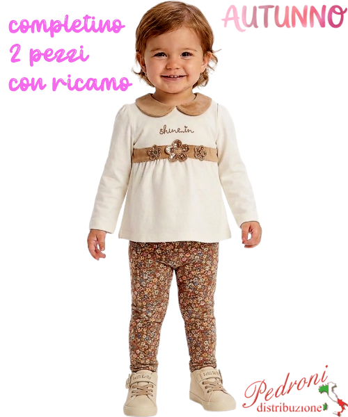 *AUTUNNO*Completino neonata LOLLITOP BE786 LATTE/cacao 3/18 mesi