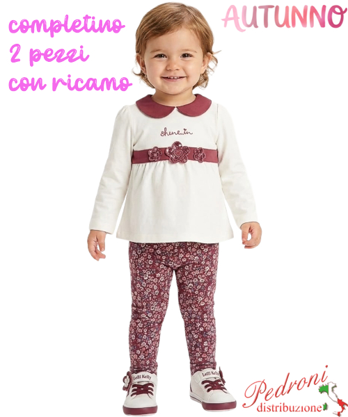 *AUTUNNO*Completino neonata LOLLITOP BE786 LATTE/uva 3/18 mesi