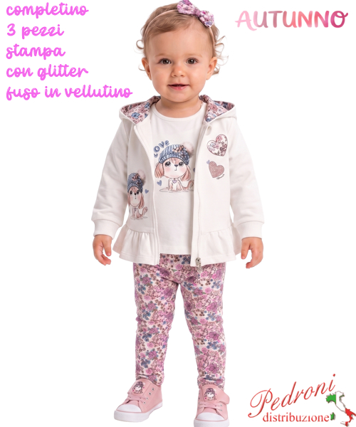 *AUTUNNO*Tuta neonata HOPE STAR BK1061 LATTE 3/18 mesi