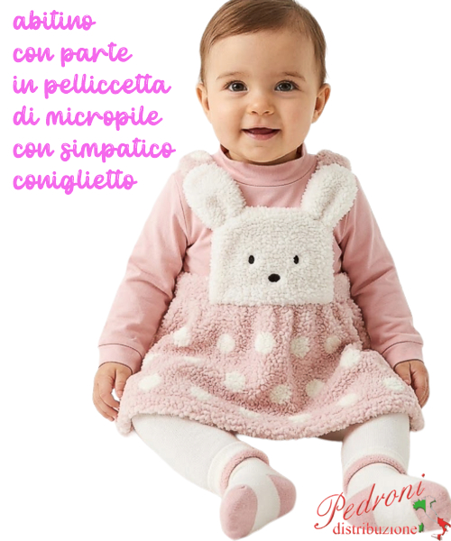 Abitino m/l neonata LOLLITOP BS7091 PINK 1/6 mesi Abitino m/l neonata LOLLITOP BS7091 PINK 1/6 mesi