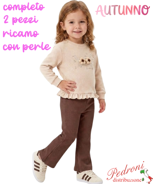 *AUTUNNO*Tuta neonata SMILE CNA6318 BEIGE/nocciola 12/36 mesi