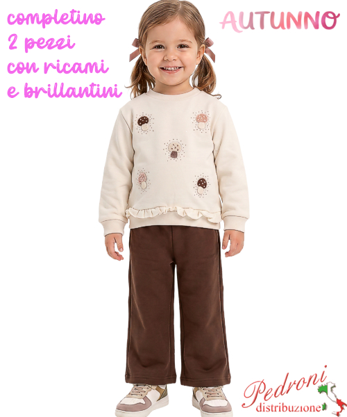 *AUTUNNO*Tuta neonata SMILE CNA6319 LATTE/cacao 12/36 mesi