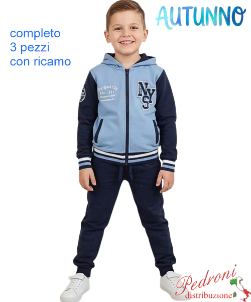 Tuta bambino MG FM1448 SKY/blu 4/12 anni