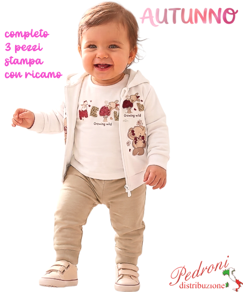 *AUTUNNO*Tuta neonata INJULY LY1101 PANNA/beige 3/18 mesi