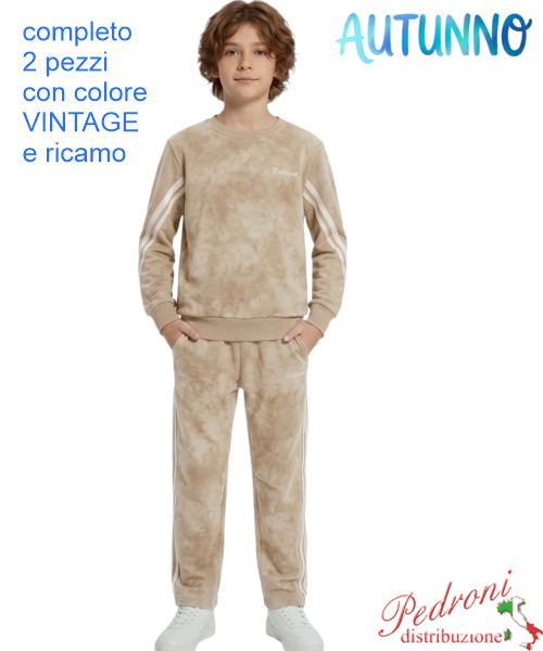 Tuta bambino STREET NT6257 BEIGE scuro 6/14 anni Tuta bambino STREET NT6257 BEIGE scuro 6/14 anni