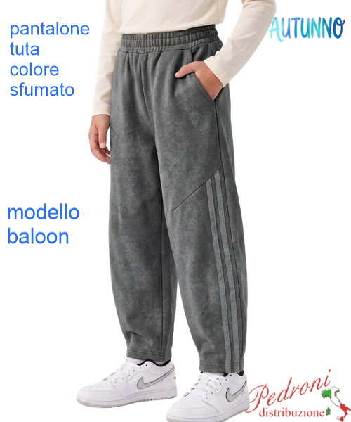 *AUTUNNO* Pantalone Tuta bambino STREET NT6527 ASFALTO 4/14