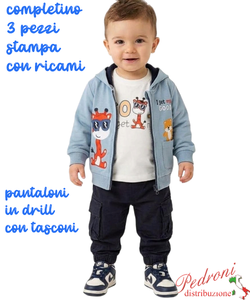 Completo neonato SMALL GANG S8470 SKY/blu 3/18 mesi Completo neonato SMALL GANG S8470 SKY/blu 3/18 mesi
