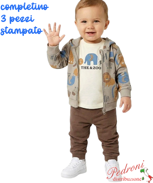 Tuta neonato BABY GANG S8653 BEIGE/cioccolato 3/18 mesi Tuta neonato BABY GANG S8653 BEIGE/cioccolato 3/18 mesi
