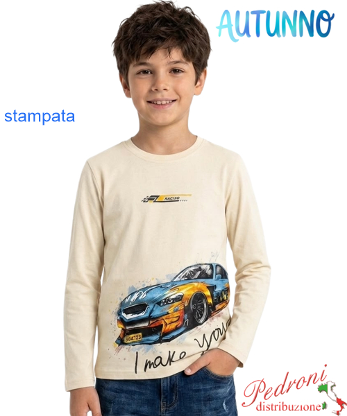 *AUTUNNO*Maglia bambino MR JEK ZY394 PANNA 4/12 anni