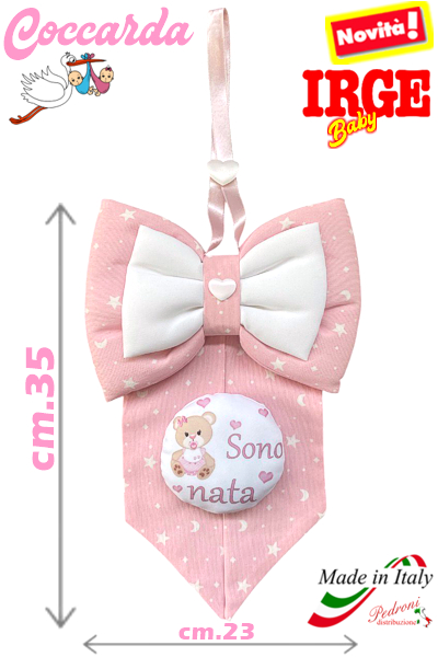 *SONO NATA* IRGE Coccarda NASCITA art.IR-1024/2 Rosa