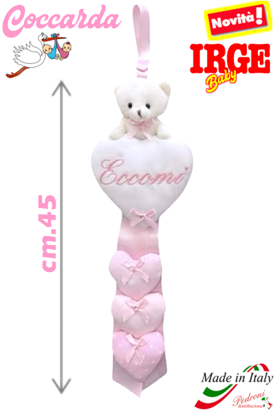 * ECCOMI * IRGE Coccarda NASCITA art.IR-1028/1 Rosa