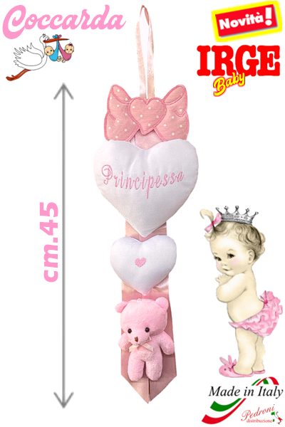 *PRINCIPESSA* IRGE Coccarda NASCITA art.IR-1029/2 Rosa