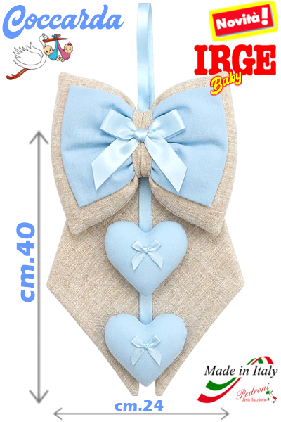 *CUORE* IRGE Coccarda NASCITA art.IR-1037/1 Tortora/Cielo