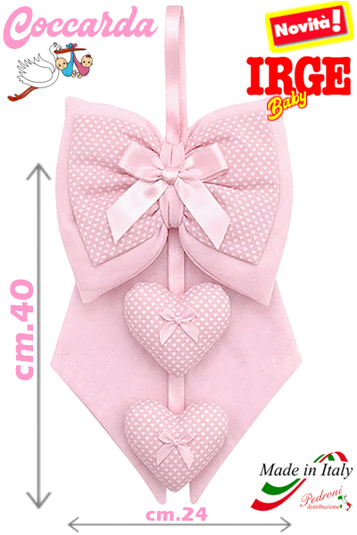 *CUORE* IRGE Coccarda NASCITA art.IR-1037/1 Rosa