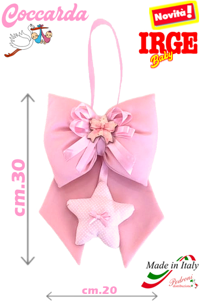 *STELLA * IRGE Coccarda NASCITA art.IR-1038/2 Rosa