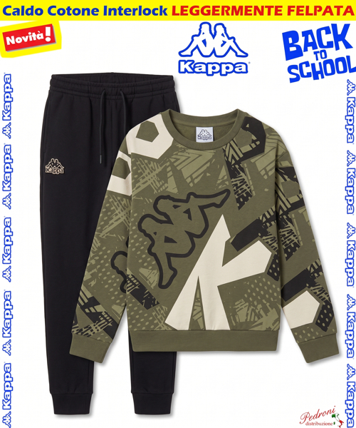 *BACK TO SCHOOL* KAPPA TUTA BAMBINO art.001K 3/7 Anni OLIVE