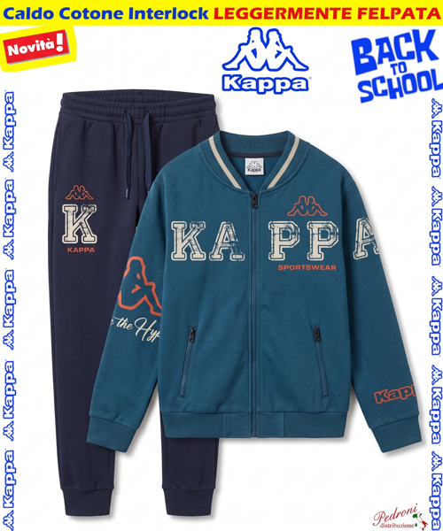 *BACK TO SCHOOL* KAPPA TUTA BAMBINO art.010K 3/7 Anni LYON BLUE