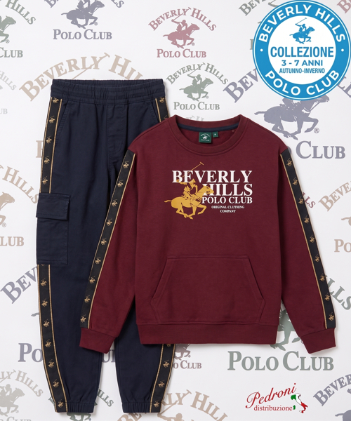 * POLO BEVERLY * TUTA BAMBINO Felpata 016K 3/7 Anni MELOGRANO