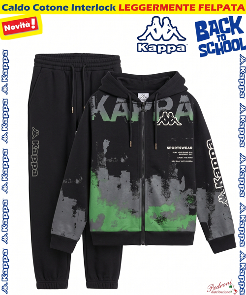 *BACK TO SCHOOL* KAPPA TUTA RAGAZZO art.016T 8/14 Anni BLACK