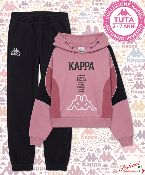 #KAPPA# COMPLETO TUTA BAMBINA Felpata 021K 3/7 Anni BLUSH PINK