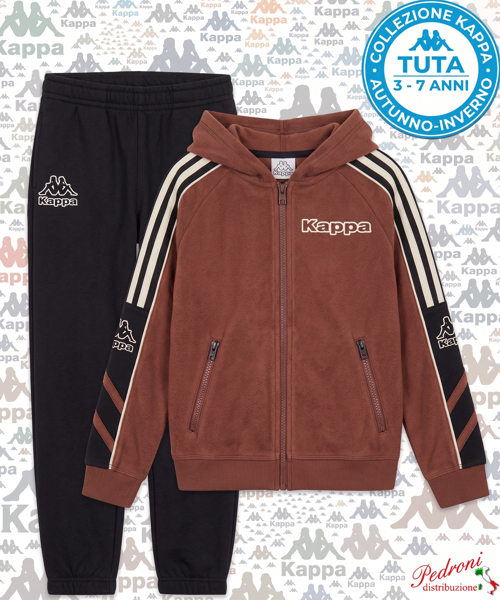 # KAPPA # TUTA BAMBINO Felpata 021K 3/7 Anni CASTAGNA