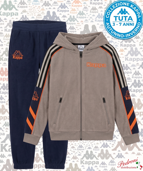 # KAPPA # TUTA BAMBINO Felpata 021K 3/7 Anni NATURAL GREY