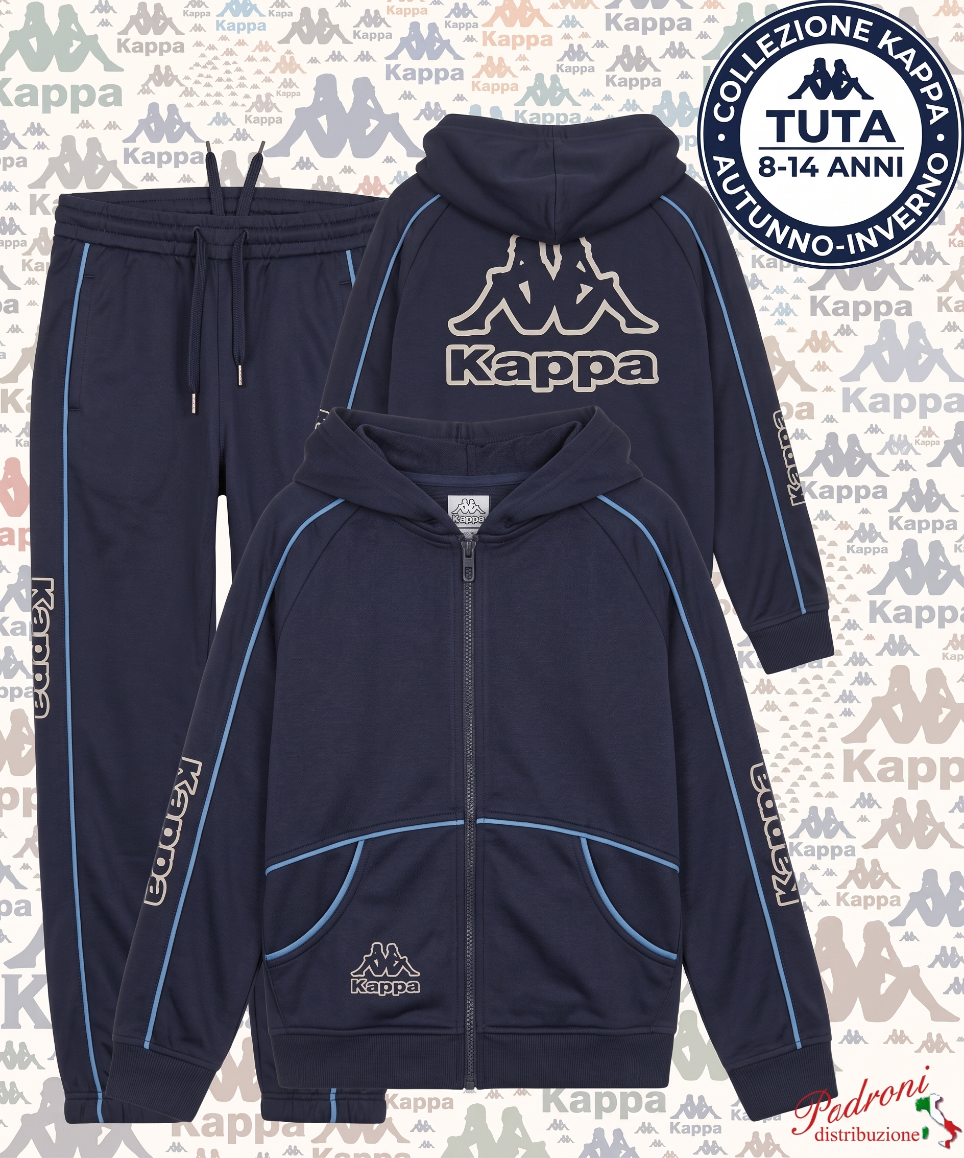 # KAPPA # TUTA RAGAZZO Felpata 023T 8/14 Anni BLUE