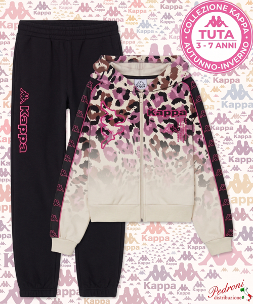 #KAPPA# COMPLETO TUTA BAMBINA Felpata 026K 3/7 Anni AVORIO
