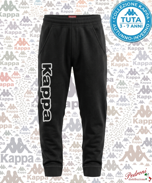 #KAPPA# PANTALONE BAMBINO Felpato 049K 3/7 Anni BLACK
